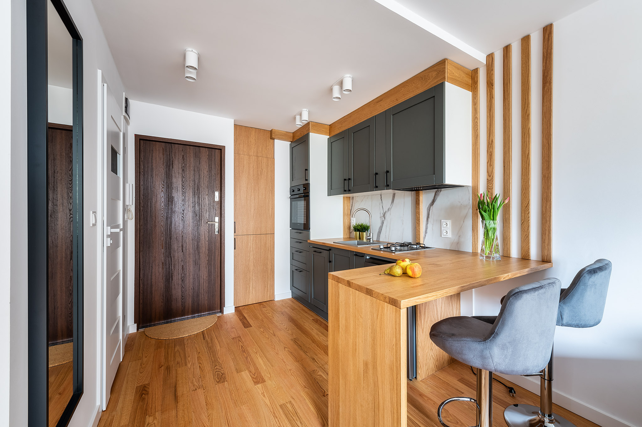 Blat kuchenny dębowy z litego drewna