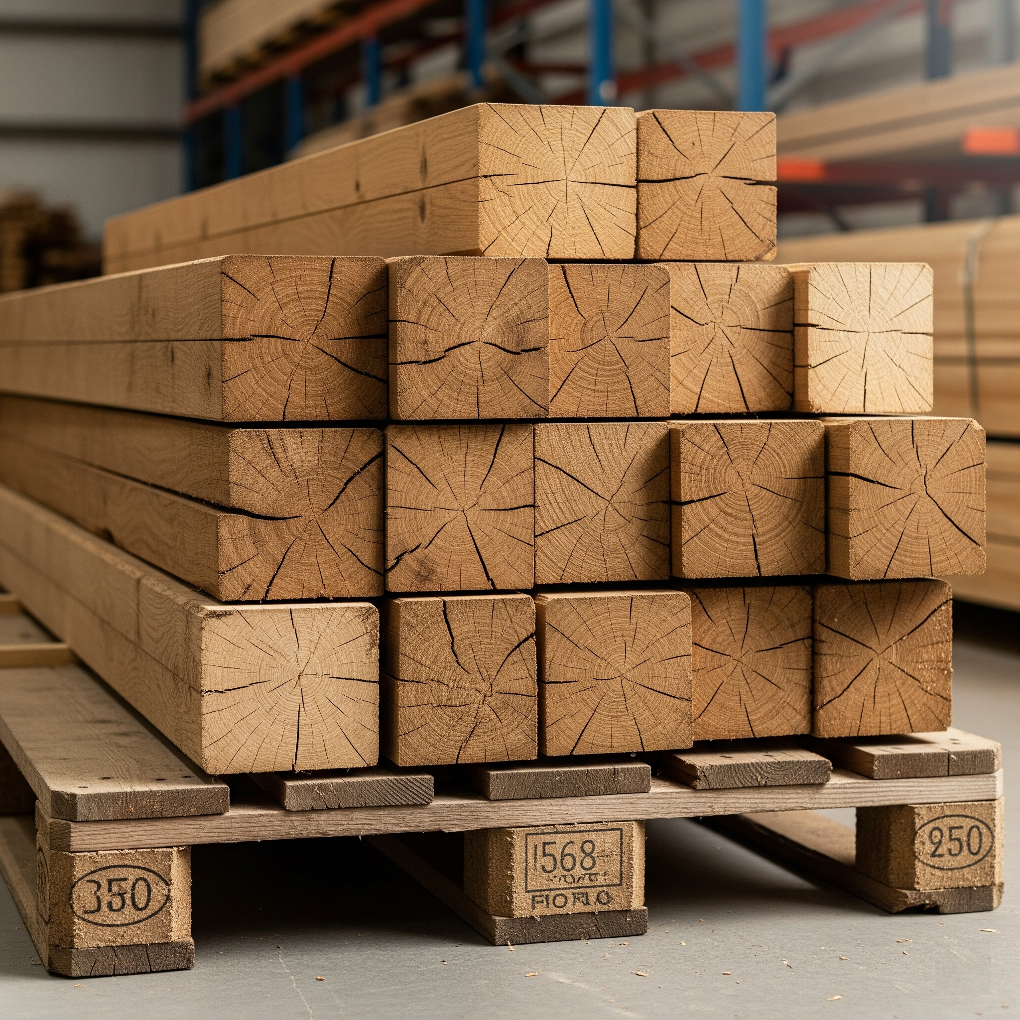 Kantówka dębowa strugana – gładka powierzchnia.