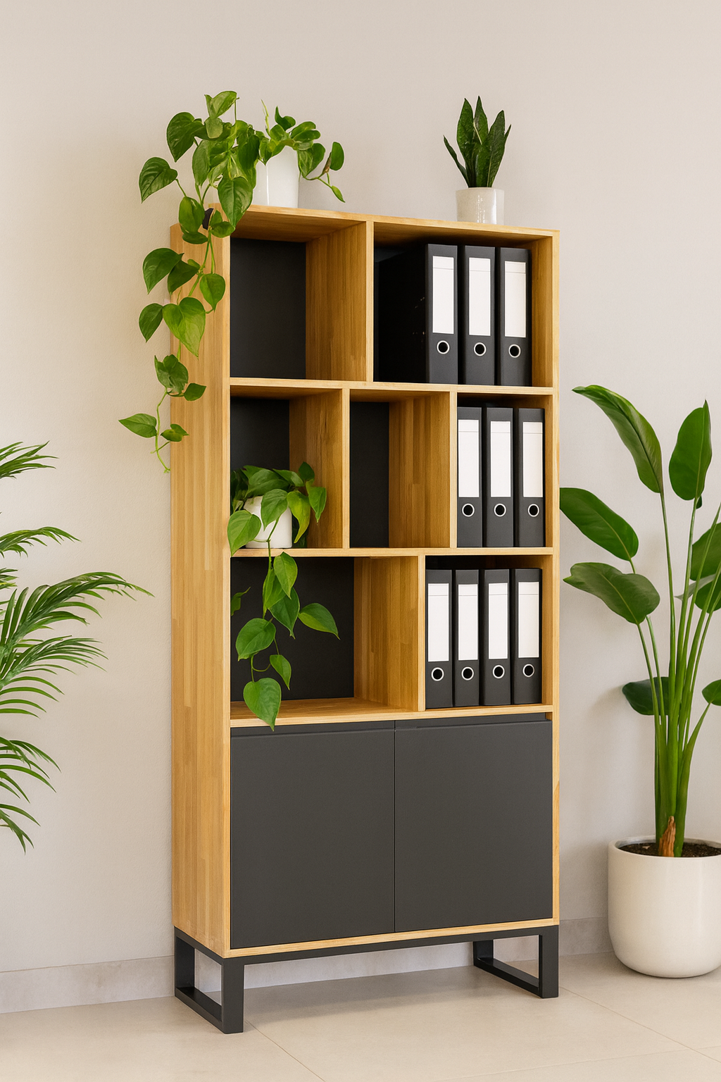 Regał biurowy zamykany – bezpieczeństwo dokumentów.