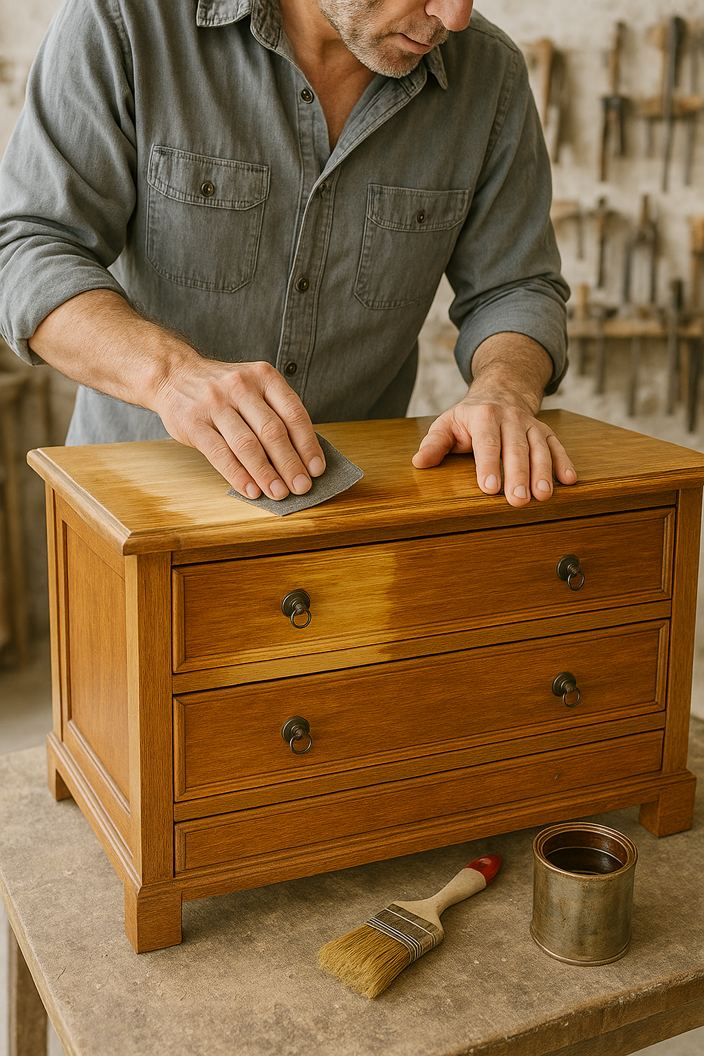 Renowacja mebli drewnianych – odświeżanie i naprawa.