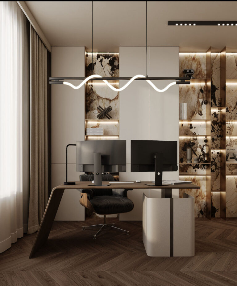 Nowoczesne biurko drewniane – prosty design i solidne wykonanie.