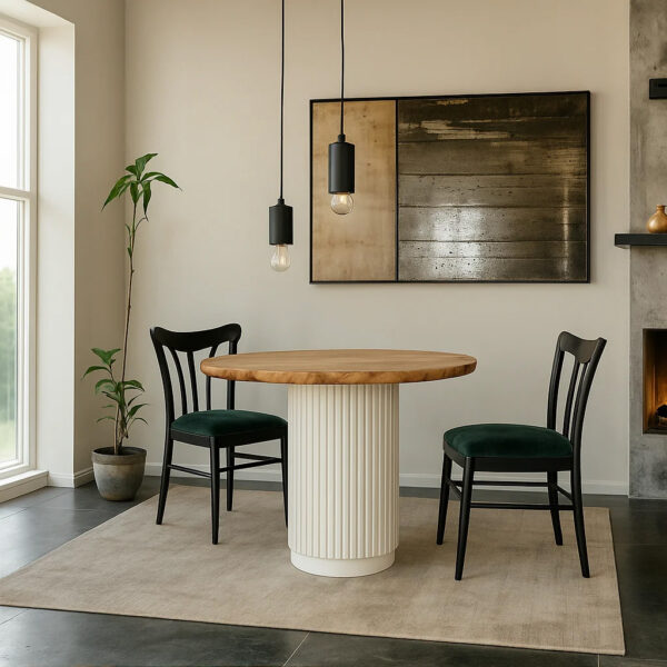 Metalowa podstawa MIRWA – ryflowany walec, stalowa konstrukcja do stołu