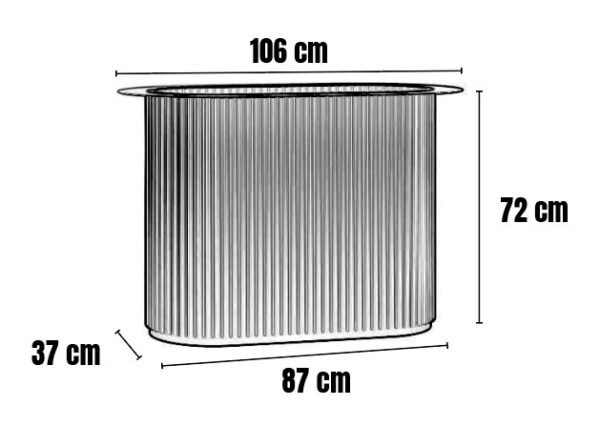 noga stalowa JODRA – ryflowana, pełna podstawa do stołu na wymiar