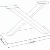 Nogi do stołu ROKLA – stalowe, kształt X z podstawą, wykonane na wymiar