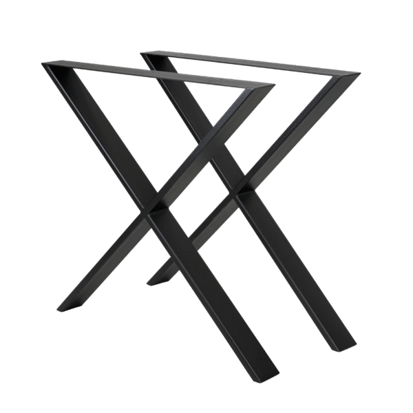 Nogi metalowe BROSA – profil X, stalowe nogi do stołu drewnianego