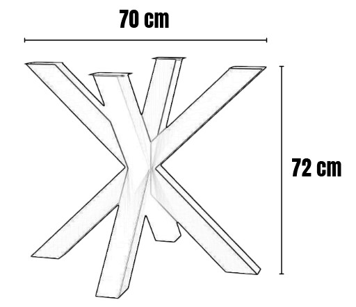 Nogi stalowe ROSTIA – krzyżowa konstrukcja z czterech profili, styl loftowy