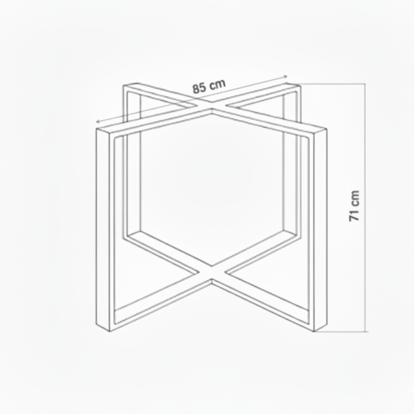 Nogi stalowe SOLMERA – czarne nogi krzyżowe do stołu na wymiar