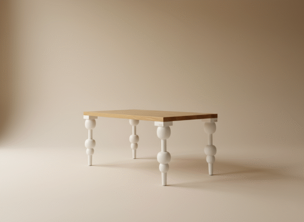 Stolik PUDEL – stolik z litego drewna z toczonymi nogami w stylu klasycznym