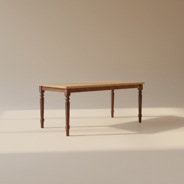 Stół dębowy CZAJKA – elegancki stół z litego drewna dębowego, z toczonymi nogami