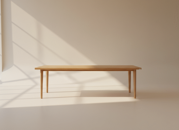 Stół FAUNA – minimalistyczny stół dębowy w stylu skandynawskim, cienkie nogi z drewna