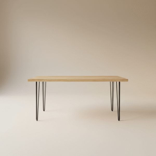 Stół dębowy FLOSO – loftowy stół z litego dębu i czarnych nóg