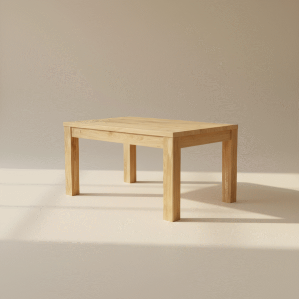 Stół LITA – dębowy blat i nogi, styl japandi i skandynawski