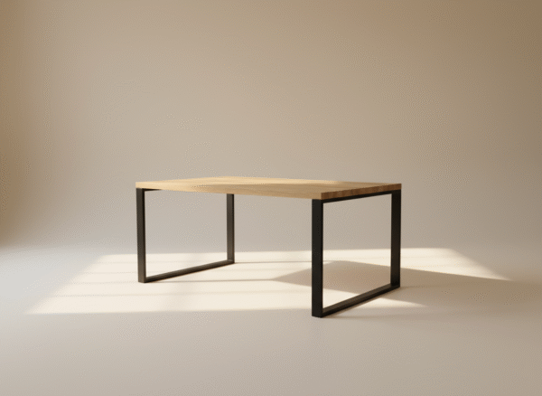 Stół dębowy LUNO – skandynawski stół z czarnymi nogami prostokątnymi