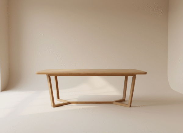 Stół SMERK – dębowy blat i nogi, styl japandi i skandynawski