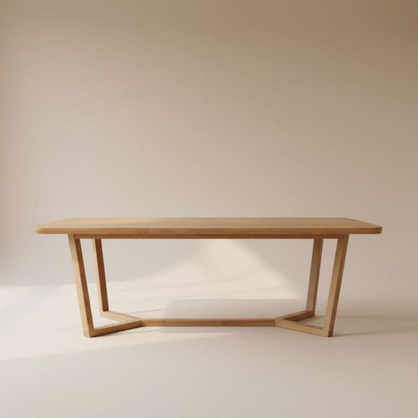 Stół SMERK – dębowy blat i nogi, styl japandi i skandynawski