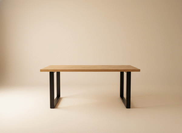 Stół dębowy SPICH – minimalistyczny stół z czarnymi stalowymi nogami