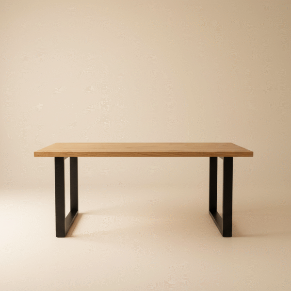 Stół dębowy SPICH – minimalistyczny stół z czarnymi stalowymi nogami