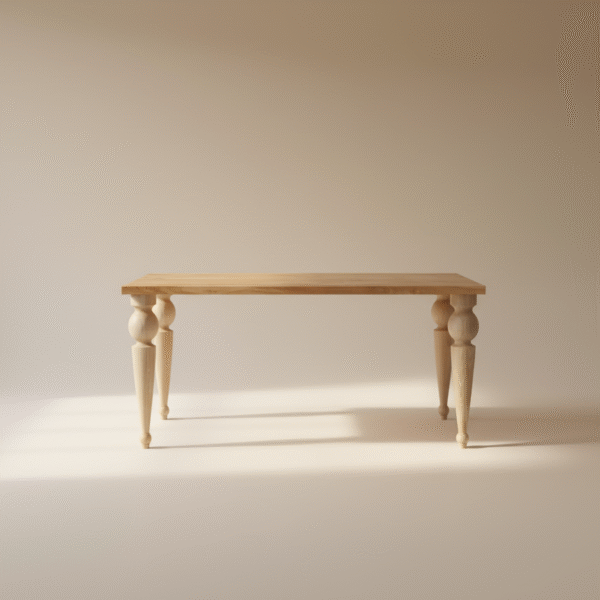 Stół WILGA – zdobny stół z litego dębu z masywnymi, toczonymi nogami