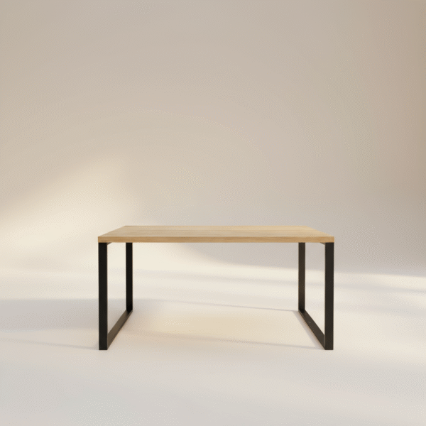 Stół drewniany LUNO – dąb naturalny, nogi stalowe w kolorze czarnym