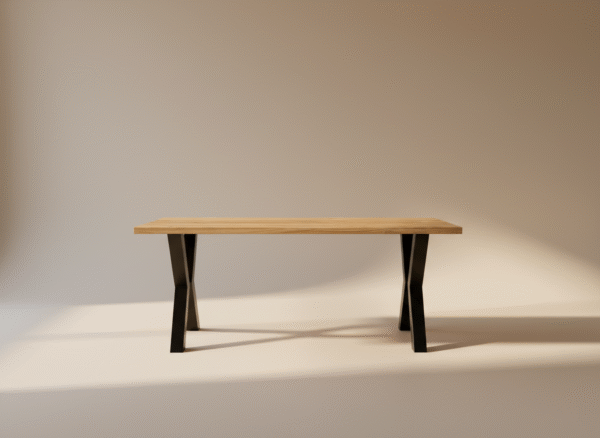 Stół drewniany NUBO – skandynawski stół z czarnymi metalowymi nogami