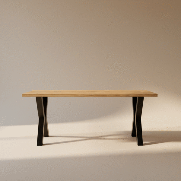 Stół drewniany NUBO – skandynawski stół z czarnymi metalowymi nogami