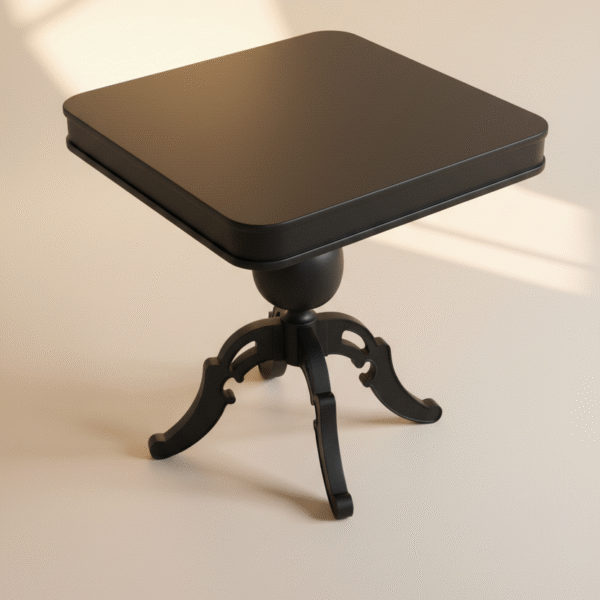 Stół CIOS – czarny stół stalowy z matowym wykończeniem, styl industrialny, idealny do ogrodu i kawiarni