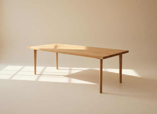 Stół FAUNA – drewniany stół z cienkimi nogami, styl skandynawski