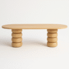 Stół GALICJA – nowoczesny dębowy blat i drewniane nogi w formie połączonych kul