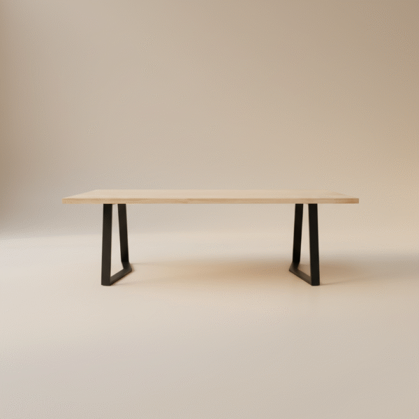 Stół PERKOZ – naturalny blat dębowy, metalowe nogi, styl skandynawski