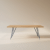 Stół SANNA – naturalny blat dębowy i metalowe nogi, styl skandynawski