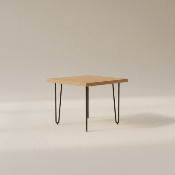 Stolik kawowy TROCIK – drewniany blat i metalowe nogi, styl klasyczny