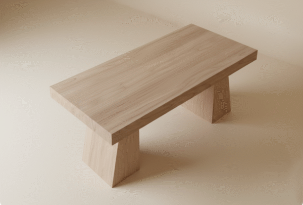 Biurko WIENIA – z litego drewna, nogi o przekroju trójkąta, styl nowoczesny i minimalistyczny