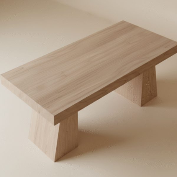 Biurko WIENIA – z litego drewna, nogi o przekroju trójkąta, styl nowoczesny i minimalistyczny