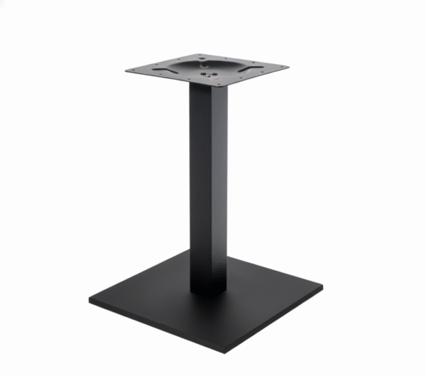 Noga KROSNA – metalowa, czarna, kwadratowa podstawa, do stolika restauracyjnego