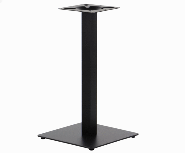 Noga ZORLA – metalowa noga z kwadratową podstawą, czarna, do stolika restauracyjnego