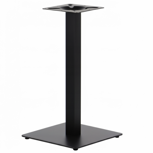 Noga ZORLA – metalowa noga z kwadratową podstawą, czarna, do stolika restauracyjnego