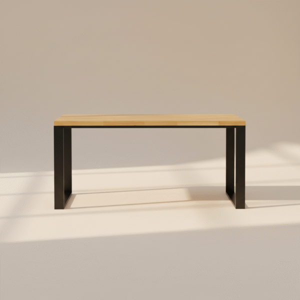 ROSTEL – biurko minimalistyczne z dębowym blatem i metalową konstrukcją, biurko na zamówienie