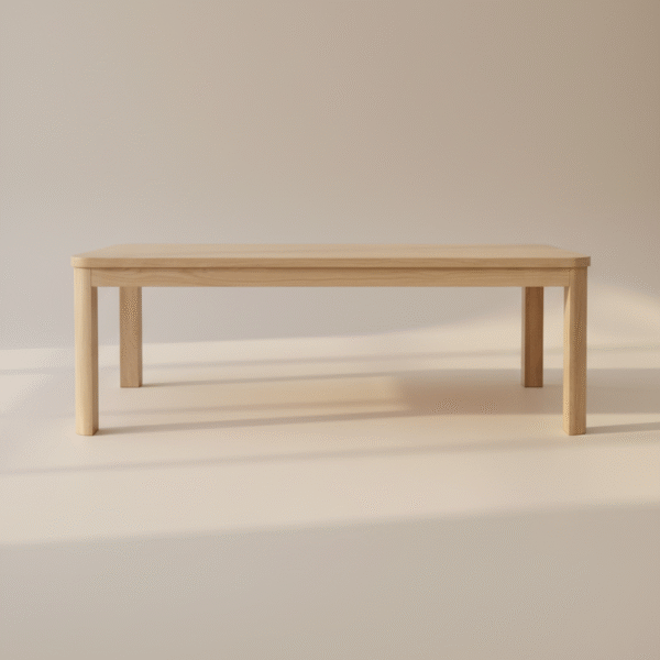 Stół JUTRZENKA – bielony dąb, lekka konstrukcja, styl skandynawski, nowoczesny design